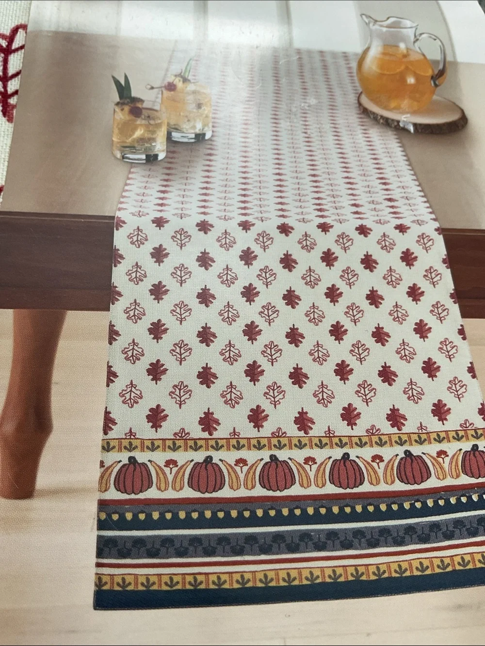 Fall Table Runner. 13 by 72”. New!